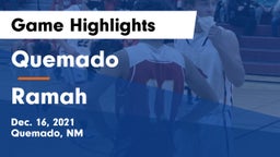 Quemado  vs Ramah  Game Highlights - Dec. 16, 2021