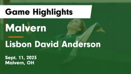 Malvern  vs Lisbon David Anderson  Game Highlights - Sept. 11, 2023