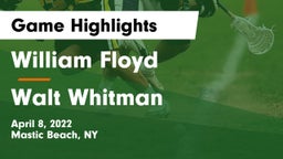 William Floyd  vs Walt Whitman  Game Highlights - April 8, 2022
