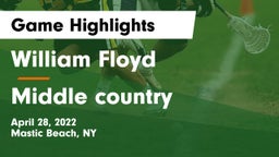 William Floyd  vs Middle country Game Highlights - April 28, 2022