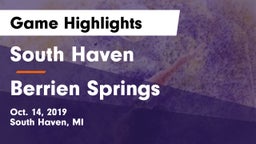 South Haven  vs Berrien Springs  Game Highlights - Oct. 14, 2019