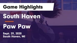 South Haven  vs Paw Paw  Game Highlights - Sept. 29, 2020