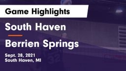 South Haven  vs Berrien Springs  Game Highlights - Sept. 28, 2021
