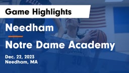 Needham  vs Notre Dame Academy Game Highlights - Dec. 22, 2023
