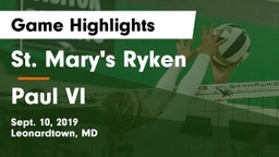 St. Mary's Ryken  vs Paul VI  Game Highlights - Sept. 10, 2019