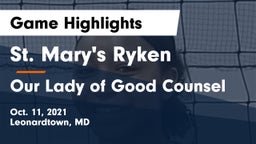 St. Mary's Ryken  vs Our Lady of Good Counsel  Game Highlights - Oct. 11, 2021