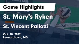 St. Mary's Ryken  vs St. Vincent Pallotti  Game Highlights - Oct. 10, 2022