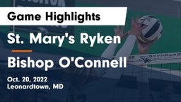 St. Mary's Ryken  vs Bishop O'Connell  Game Highlights - Oct. 20, 2022