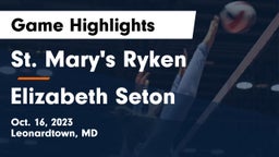 St. Mary's Ryken  vs Elizabeth Seton  Game Highlights - Oct. 16, 2023