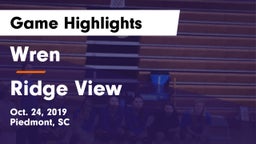 Wren  vs Ridge View  Game Highlights - Oct. 24, 2019