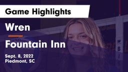 Wren  vs Fountain Inn  Game Highlights - Sept. 8, 2022