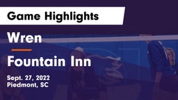 Wren  vs Fountain Inn  Game Highlights - Sept. 27, 2022