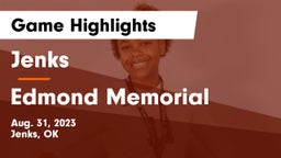 Jenks  vs Edmond Memorial Game Highlights - Aug. 31, 2023
