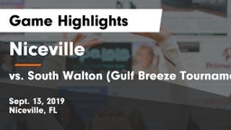 Niceville  vs vs. South Walton (Gulf Breeze Tournament) Game Highlights - Sept. 13, 2019