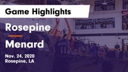 Rosepine  vs Menard  Game Highlights - Nov. 24, 2020
