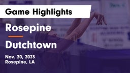 Rosepine  vs Dutchtown  Game Highlights - Nov. 20, 2023