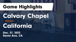 Calvary Chapel  vs California  Game Highlights - Dec. 27, 2022