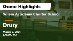 Salem Academy Charter School vs Drury  Game Highlights - March 2, 2024
