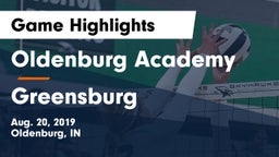 Oldenburg Academy  vs Greensburg  Game Highlights - Aug. 20, 2019