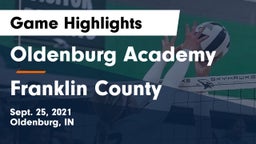 Oldenburg Academy  vs Franklin County  Game Highlights - Sept. 25, 2021