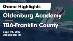 Oldenburg Academy  vs TBA-Franklin County Game Highlights - Sept. 24, 2022