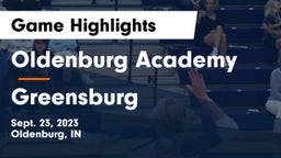 Oldenburg Academy  vs Greensburg  Game Highlights - Sept. 23, 2023