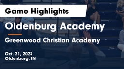 Oldenburg Academy  vs Greenwood Christian Academy  Game Highlights - Oct. 21, 2023