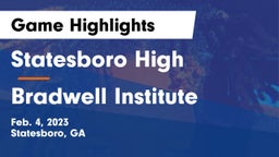 Statesboro High vs Bradwell Institute Game Highlights - Feb. 4, 2023