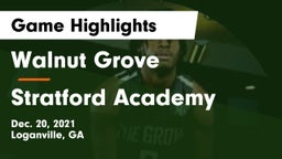 Walnut Grove  vs Stratford Academy  Game Highlights - Dec. 20, 2021