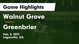 Walnut Grove  vs Greenbrier  Game Highlights - Feb. 8, 2022