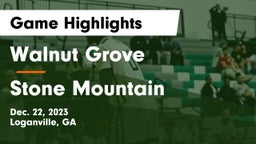 Walnut Grove  vs Stone Mountain   Game Highlights - Dec. 22, 2023