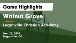 Walnut Grove  vs Loganville Christian Academy Game Highlights - Jan. 20, 2024