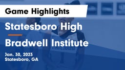 Statesboro High vs Bradwell Institute Game Highlights - Jan. 30, 2023