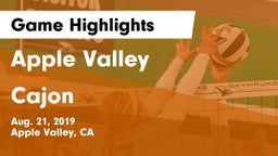 Apple Valley  vs Cajon  Game Highlights - Aug. 21, 2019