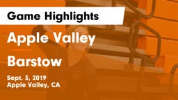 Apple Valley  vs Barstow  Game Highlights - Sept. 3, 2019