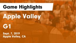 Apple Valley  vs G1 Game Highlights - Sept. 7, 2019
