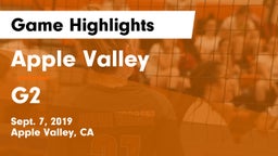 Apple Valley  vs G2 Game Highlights - Sept. 7, 2019