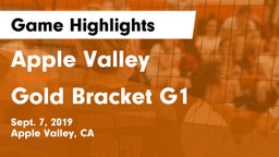 Apple Valley  vs Gold Bracket G1 Game Highlights - Sept. 7, 2019