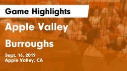 Apple Valley  vs Burroughs  Game Highlights - Sept. 16, 2019