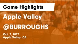 Apple Valley  vs @BURROUGHS Game Highlights - Oct. 2, 2019