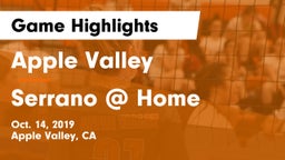 Apple Valley  vs Serrano @ Home Game Highlights - Oct. 14, 2019