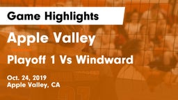 Apple Valley  vs Playoff 1 Vs  Windward Game Highlights - Oct. 24, 2019