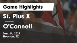St. Pius X  vs O'Connell  Game Highlights - Jan. 14, 2022