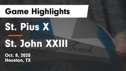 St. Pius X  vs St. John XXIII  Game Highlights - Oct. 8, 2020