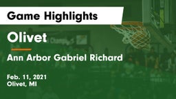 Olivet  vs Ann Arbor Gabriel Richard  Game Highlights - Feb. 11, 2021