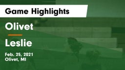 Olivet  vs Leslie  Game Highlights - Feb. 25, 2021