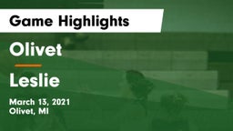 Olivet  vs Leslie  Game Highlights - March 13, 2021
