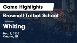 Brownell-Talbot School vs Whiting Game Highlights - Dec. 8, 2020