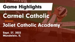 Carmel Catholic  vs Joliet Catholic Academy  Game Highlights - Sept. 27, 2022