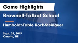 Brownell-Talbot School vs Humboldt-Table Rock-Steinauer  Game Highlights - Sept. 26, 2019